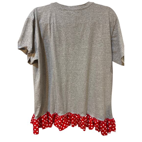 Disney Store Minnie Mouse Gray Ruffle Hem T-Shirt Women’s Plus Sz3XL Graphic Tee - Picture 4 of 6